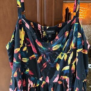 Torrid Black Multicolor Floral Dress 2X